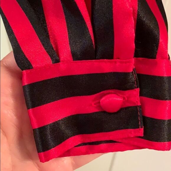 Vtg 80s/90s Yves St Clair red/black striped top - Picture 4 of 7